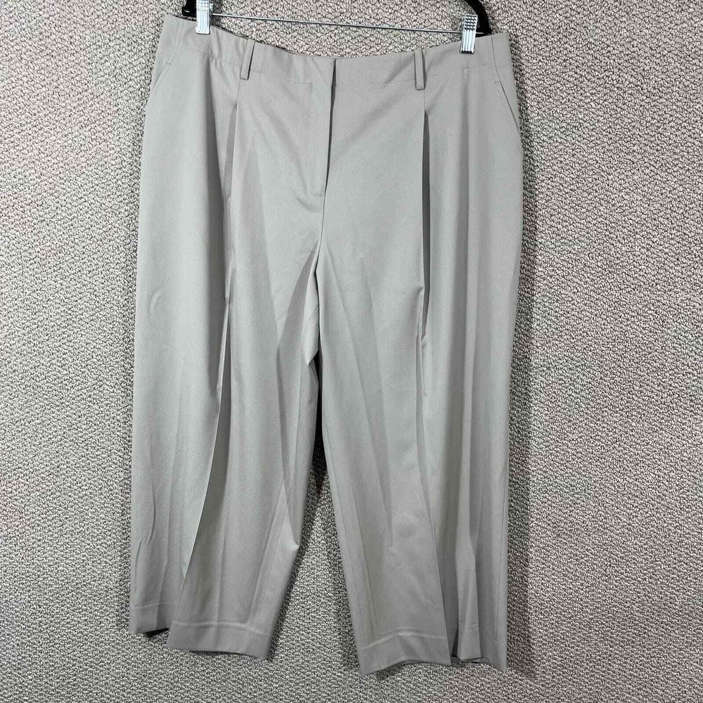 Lafayette 148 Pants Womens 16 Beige Wool Straight‎ Leg Pleated Front Work